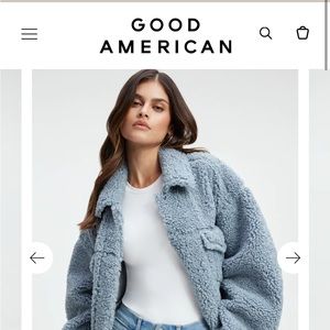 Brand new Good American Sherpa trucker jacket size small/medium